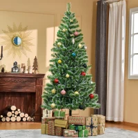 HOMCOM Sapin de Noël Artificiel Aspect enneigé 210 cm 968 Branches épines Imitation Nordmann Grand réalisme(m-10)