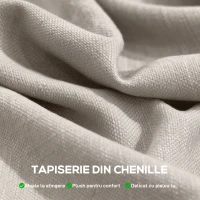 HOMCOM Fotoliu de salon și fotoliu pentru dormitor din chenilă moale, bej(m-5)