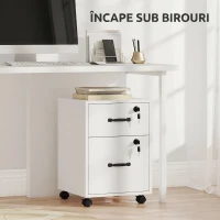 HOMCOM Fișet de birou cu 2 sertare și roți, pentru Letter/A4(m-7)
