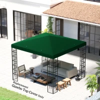 Outsunny Copertura per Gazebo da Giardino 3x3 m in Tessuto Oxford 600D con Fori di Drenaggio, Verde(m-10)
