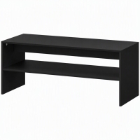 HOMCOM Mesa de Centro Moderna em Madeira de 2 Níveis com Prateleira Aberta 100x40x41,5 cm Preto