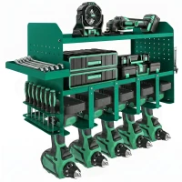 Outsunny Suport pentru Unelte, Suport pentru 5 Burghie Electrice cu Tavă Laterală(m-11)