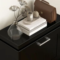 HOMCOM Dulap Modern pentru Pantofi cu 3 Sertare Rabatabile pentru 15 Perechi de Pantofi și Raft Reglabil, 54x24x117.5cm, Negru(m-4)