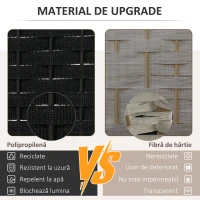 HOMCOM Paravan decorativ pliabil cu 6 panouri, împletit, 240x170 cm, negru(m-4)