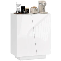 HOMCOM Mobiletto Multiuso in Truciolato Bianco a 3 Livelli con Ripiano Regolabile su 3 Livelli, 70x40x88 cm(m-1)