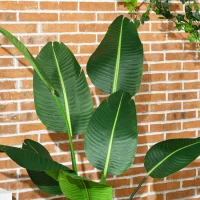 HOMCOM Plantă artificială palmierul călătorului înaltă de 150 cm pentru interior și exterior cu ghiveci inclus(m-9)