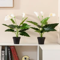HOMCOM 5ft Artificial Tree, Indoor Fake Eucalyptus with White Tender Tips and Pot, for Home, Office, and Living Room Decor(m-6)