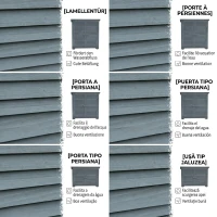 Outsunny Dulap de Exterior din Lemn cu 2 Uși Tip Jaluzea și Rafturi Interne, 87x46.5x160 cm, Gri(m-4)