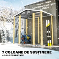Outsunny Căsuță de Grădină din Metal cu Uși Glisante și Lacăt cu Chei, 2.1x1.2x1.9m, Gri Închis(m-5)