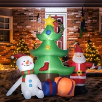 Outsunny Árbol de Navidad Inflable con Luces LED e Inflador Decoración de Interior y Exterior 210x92x190 cm Multicolor(m-2)