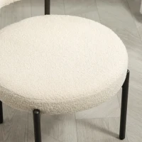 HOMCOM Set 2 Scaune de Dining Moderne din Tesătură Sherpa, Bej(m-9)