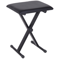 HOMCOM Klavierhocker Höhenverstellbar Klavierbank, X-förmiger Pianobank mit Kunstleder Kissen Klappbare Klavierstuhl für Piano Keyboard 39 x 29 x 37-47 cm Schwarz