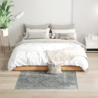 HOMCOM Alfombra Salón 170x120 cm Lavable en Lavadora Pelo Corto Estilo Moderno Tapete para Sala de Estar Dormitorio Gris Oscuro(m-10)