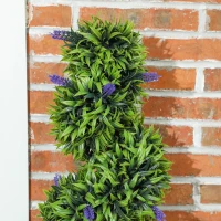 HOMCOM Set de Două Arbori Artificiali de Lavandă 90cm(m-8)