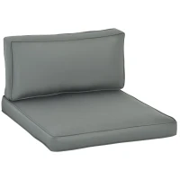 Outsunny Replacement Cushions for Rattan Furniture - 14 Piece Outdoor Seat Cushion Pad Set for Patio Conversation Set, Includes 7 Seat Cushions and 7 Back Cushions, Grey(m-19)