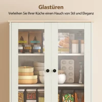 HOMCOM Freistehender Küchenschrank, Vorratsschrank mit verstellbaren Regalböden und Schublade für Wohnzimmer, Esszimmer(m-4)
