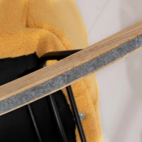 HOMCOM Poltrona Baloiço em Borrego com Oscilação de 40° Pés de Madeira de Faia e Estrutura de Aço 71x98x101 cm Amarelo(m-9)