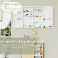 kleankin Dulap pentru medicamente cu 6 rafturi, cu încuietoare și 2 chei, din oțel, 55x18x60 cm, alb(m-8)