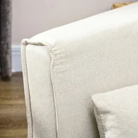 HOMCOM Fotoliu extensibil 2 în 1 cu spătar reglabil și pernă, din material cu efect de in, 72x78x79 cm(m-9)