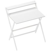 HOMCOM Scrivania Pieghevole con Supporto Monitor Bianco