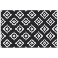 Outsunny Tapis extérieur Style Graphique - Tapis réversible 2 Motifs - dim. 2,74L x 1,82l m - PP Haute densité 310 g/m² Noir Blanc(m-12)