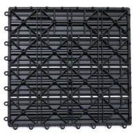 Outsunny Set 11 Piastrelle per Esterni ad Incastro Antiscivolo in HDPE Riciclato, 30x30x2.2 cm, Grigio(m-8)
