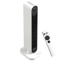 HOMCOM Aerotermă din ABS de 2000W cu telecomandă, oscilație și timer, 30x22x82.5 cm, alb(m-12)