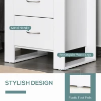 HOMCOM Bedroom Furniture Set, Drawer Chest and Nightstand, Modern White(m-5)