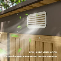 Outsunny Cobertizo de Jardín de Metal 3 m² Fácil de Montar con Estructura de Acero Galvanizado Mejorada Roble(m-9)