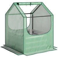 Outsunny 61 x 61cm Garden Planter Bed, with Cover - Green and Silver(m-1)