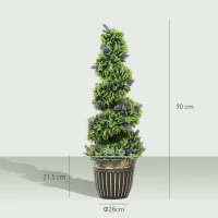 HOMCOM Set de Două Plante Artificiale Lavandă 90 cm(m-3)