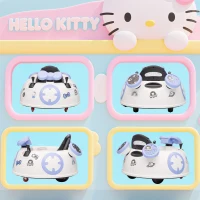 AIYAPLAY Hello Kitty Kids Ride on Bumper Car with Remote Control, Two Joysticks, Music, Lights, Safety Belt, White(m-9)