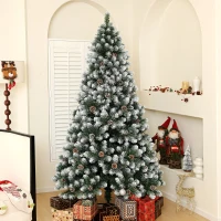 HOMCOM 7ft Snow-Dipped Artificial Pine Christmas Tree(m-10)