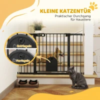 PawHut Türschutzgitter Treppenschutzgitter Hunde Absperrgitter Schutzgitter für Haustier Stahl(m-6)