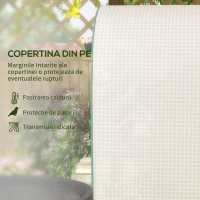 Outsunny Seră de Grădină Verticală cu 4 Rafturi din Metal și Acoperire din PE, 80x49x160 cm, Albă(m-4)