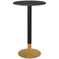 HOMCOM Table de bar ronde table de bistro table de cuisine style contemporain cadre en acier dim. 60L x 60l x 102H cm noir