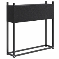 Outsunny Kaminholzregal 106 x 25 x 113 cm Brennholzregal mit 600D-Oxford-Abdeckung Stahlrahmen bis 250 kg Schwarz(m-1)