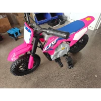 AIYAPLAY Moto Elétrica para Crianças 3+ Anos Licença Honda CRF 450R 12 V Bateria de Lítio com Suspensão Rosa(m-5)