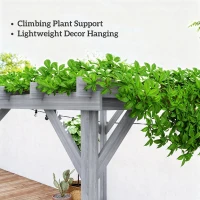 Outsunny 2 x 2m Wooden Pergola Kit, Decorative Garden Gazebo Shelter with Stable Structure for Climbing Vines, Flowers, Grey(m-8)