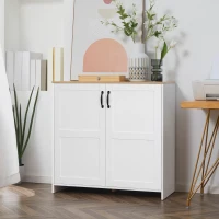 HOMCOM Meuble de rangement buffet cuisine avec 2 portes et 2 étagères réglables 90 x 39,5 x 88 cm(m-10)