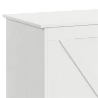 HOMCOM Arcón Contenedor 100 cm con 2 Bisagras de Seguridad Blanco Efecto Madera(m-8)