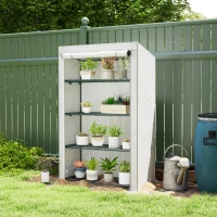 Outsunny Four-Tier Mini Greenhouse - Grey/White(m-10)