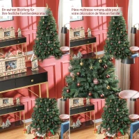 HOMCOM Brad de Crăciun Artificial 180 cm cu 1061 de Crengi și Bază din Metal, Verde(m-4)