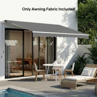 Outsunny Ersatzstoff für Markise – Sonnenschutzdach UPF 50+ für 3,5 x 2,5 m Rahmen, Dunkelgrau(m-10)