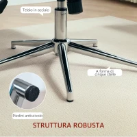 HOMCOM Poltroncina da Salotto Girevole con Braccioli in Velluto, con Dondolo e Altezza Regolabile, Grigio Scuro(m-6)