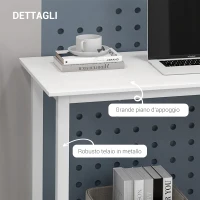 HOMCOM Scrivania per Computer con Piedini Regolabili in Truciolato e Acciaio, 120x60x76 cm, Bianco(m-5)