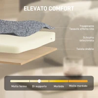 HOMCOM Sedia per Soggiorno Girevole in Tessuto Effetto Lino e Metallo, 63x75x92-102 cm, Grigio Chiaro(m-16)