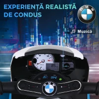 HOMCOM Motocicletă Electrică pentru Copii 18-36 Luni cu Licență BMW, 6V, 3 Roți, Faruri, Muzică, 2,5 km/h, Max 20kg, Albastru(m-4)