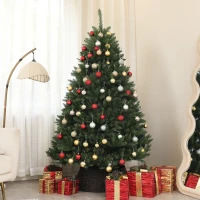 HOMCOM Brad artificial de Crăciun de 195 cm cu 1838 de ramuri și bază din oțel pentru interior, verde(m-10)