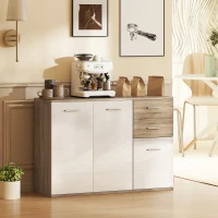 HOMCOM Credenza Moderna con 3 Armadietti e 2 Cassetti, in Legno, 106x35x76 cm, color Legno(m-8)